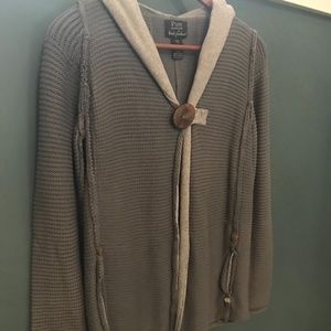 Hand Knit Sweater with Button - S/M